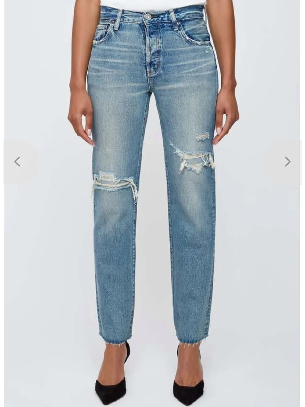 Moussy Edgemere Straight Jeans Light Blue Wash - Picture 1 of 7